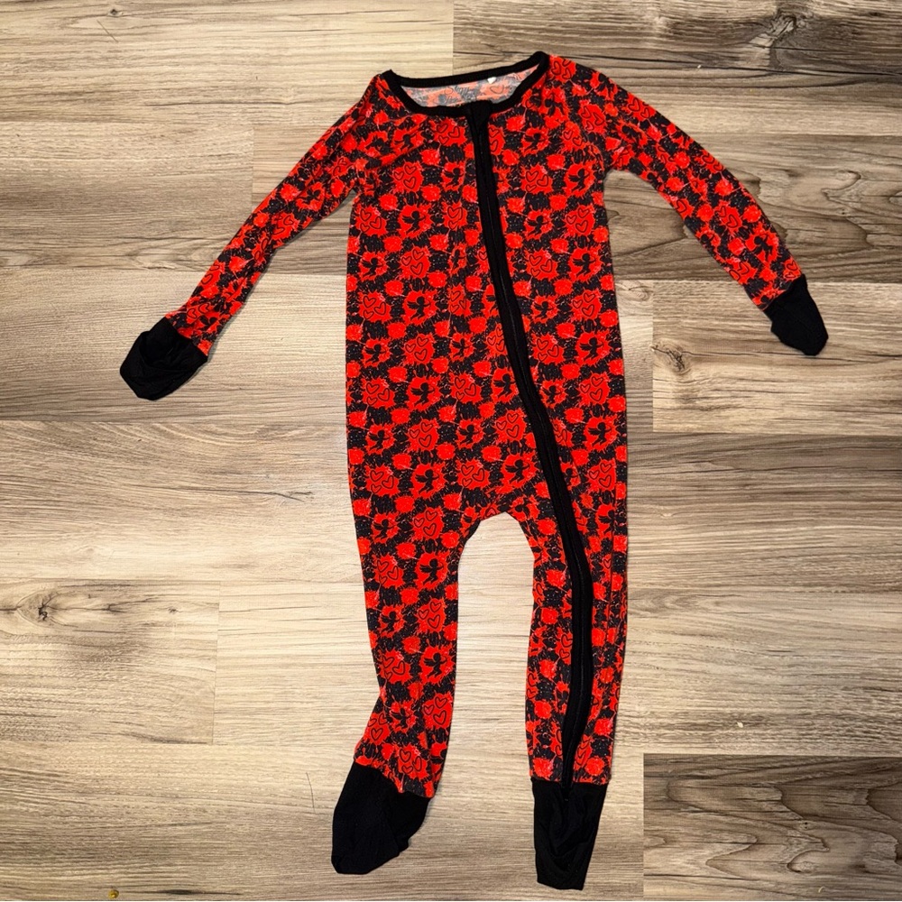 Sleepy Peanuts Valentines paint party bamboo pjs 4T